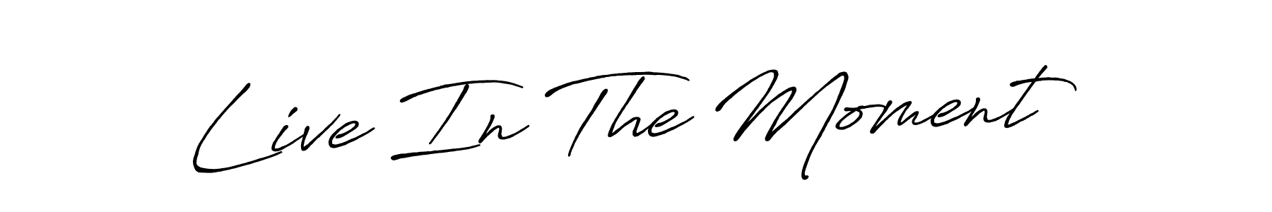 Use a signature maker to create a handwritten signature online. With this signature software, you can design (Antro_Vectra_Bolder) your own signature for name Live In The Moment. Live In The Moment signature style 7 images and pictures png