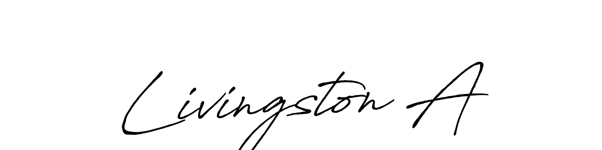 if you are searching for the best signature style for your name Livingston A. so please give up your signature search. here we have designed multiple signature styles  using Antro_Vectra_Bolder. Livingston A signature style 7 images and pictures png