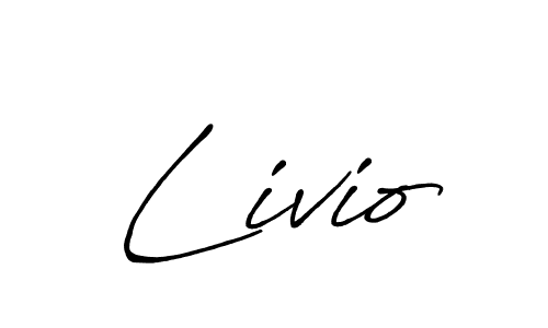 How to make Livio name signature. Use Antro_Vectra_Bolder style for creating short signs online. This is the latest handwritten sign. Livio signature style 7 images and pictures png