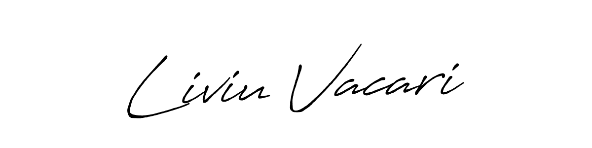 Create a beautiful signature design for name Liviu Vacari. With this signature (Antro_Vectra_Bolder) fonts, you can make a handwritten signature for free. Liviu Vacari signature style 7 images and pictures png