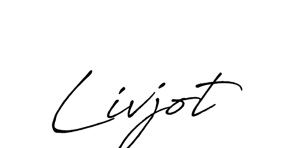 How to make Livjot name signature. Use Antro_Vectra_Bolder style for creating short signs online. This is the latest handwritten sign. Livjot signature style 7 images and pictures png