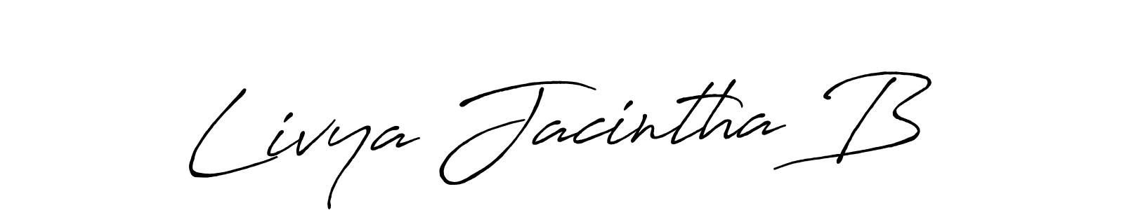 Also You can easily find your signature by using the search form. We will create Livya Jacintha B name handwritten signature images for you free of cost using Antro_Vectra_Bolder sign style. Livya Jacintha B signature style 7 images and pictures png