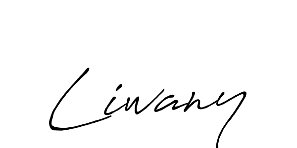 Liwany stylish signature style. Best Handwritten Sign (Antro_Vectra_Bolder) for my name. Handwritten Signature Collection Ideas for my name Liwany. Liwany signature style 7 images and pictures png