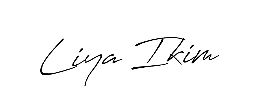 Make a beautiful signature design for name Liya Ikim. With this signature (Antro_Vectra_Bolder) style, you can create a handwritten signature for free. Liya Ikim signature style 7 images and pictures png