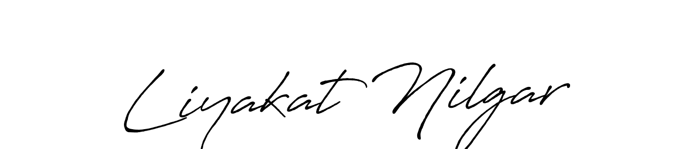 Create a beautiful signature design for name Liyakat Nilgar. With this signature (Antro_Vectra_Bolder) fonts, you can make a handwritten signature for free. Liyakat Nilgar signature style 7 images and pictures png