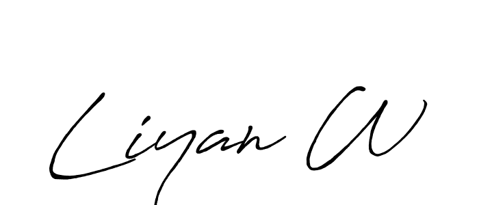 This is the best signature style for the Liyan W name. Also you like these signature font (Antro_Vectra_Bolder). Mix name signature. Liyan W signature style 7 images and pictures png