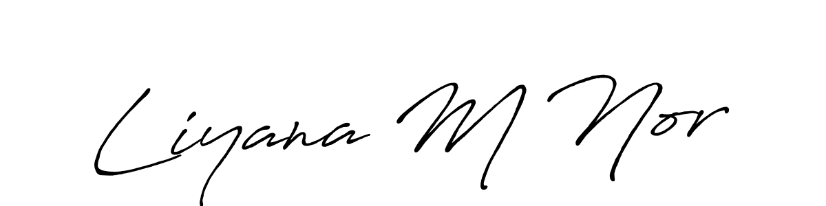 Make a beautiful signature design for name Liyana M Nor. Use this online signature maker to create a handwritten signature for free. Liyana M Nor signature style 7 images and pictures png