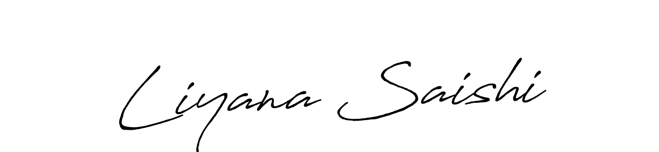 Liyana Saishi stylish signature style. Best Handwritten Sign (Antro_Vectra_Bolder) for my name. Handwritten Signature Collection Ideas for my name Liyana Saishi. Liyana Saishi signature style 7 images and pictures png