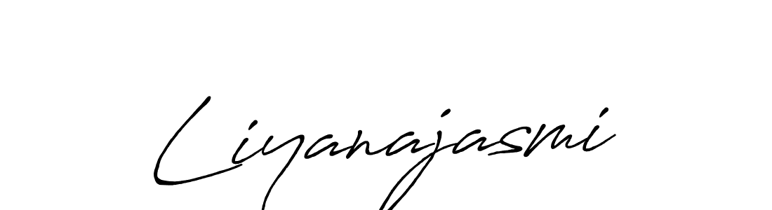 Create a beautiful signature design for name Liyanajasmi. With this signature (Antro_Vectra_Bolder) fonts, you can make a handwritten signature for free. Liyanajasmi signature style 7 images and pictures png