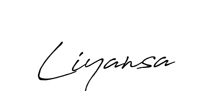 Use a signature maker to create a handwritten signature online. With this signature software, you can design (Antro_Vectra_Bolder) your own signature for name Liyansa. Liyansa signature style 7 images and pictures png