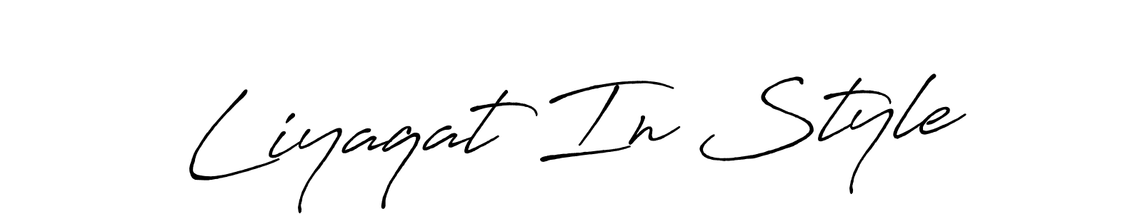 Also You can easily find your signature by using the search form. We will create Liyaqat In Style name handwritten signature images for you free of cost using Antro_Vectra_Bolder sign style. Liyaqat In Style signature style 7 images and pictures png