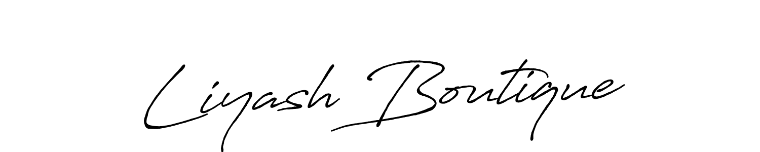 Make a beautiful signature design for name Liyash Boutique. With this signature (Antro_Vectra_Bolder) style, you can create a handwritten signature for free. Liyash Boutique signature style 7 images and pictures png