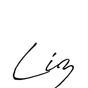 Create a beautiful signature design for name Liz. With this signature (Antro_Vectra_Bolder) fonts, you can make a handwritten signature for free. Liz signature style 7 images and pictures png