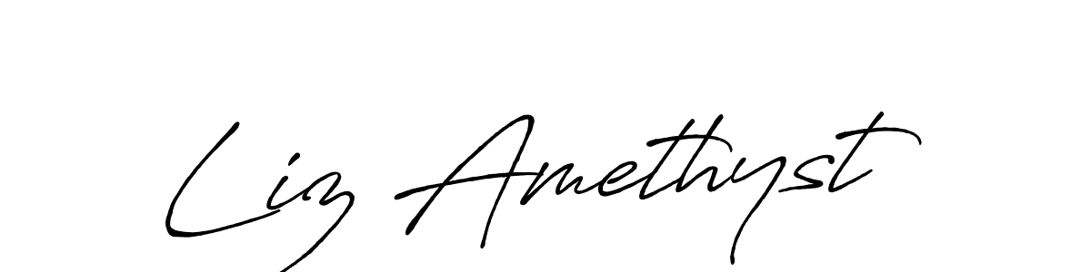 Use a signature maker to create a handwritten signature online. With this signature software, you can design (Antro_Vectra_Bolder) your own signature for name Liz Amethyst. Liz Amethyst signature style 7 images and pictures png