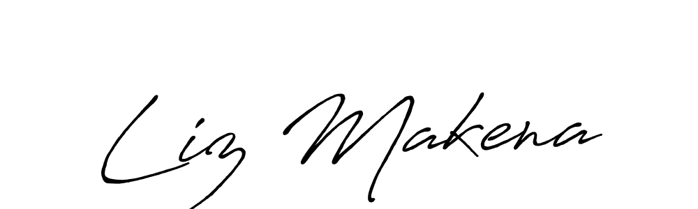 Create a beautiful signature design for name Liz Makena. With this signature (Antro_Vectra_Bolder) fonts, you can make a handwritten signature for free. Liz Makena signature style 7 images and pictures png