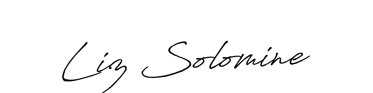 Create a beautiful signature design for name Liz Solomine. With this signature (Antro_Vectra_Bolder) fonts, you can make a handwritten signature for free. Liz Solomine signature style 7 images and pictures png