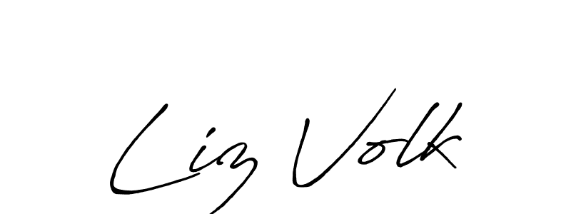 Create a beautiful signature design for name Liz Volk. With this signature (Antro_Vectra_Bolder) fonts, you can make a handwritten signature for free. Liz Volk signature style 7 images and pictures png