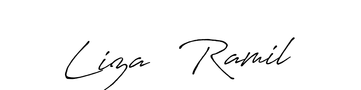 Also we have Liza   Ramil name is the best signature style. Create professional handwritten signature collection using Antro_Vectra_Bolder autograph style. Liza   Ramil signature style 7 images and pictures png