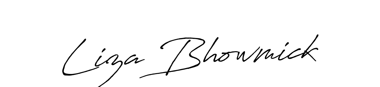 Antro_Vectra_Bolder is a professional signature style that is perfect for those who want to add a touch of class to their signature. It is also a great choice for those who want to make their signature more unique. Get Liza Bhowmick name to fancy signature for free. Liza Bhowmick signature style 7 images and pictures png