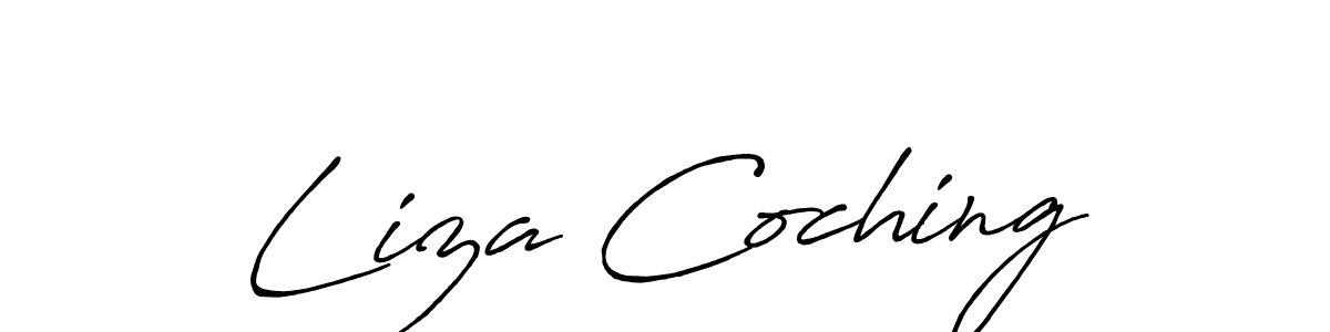 if you are searching for the best signature style for your name Liza Coching. so please give up your signature search. here we have designed multiple signature styles  using Antro_Vectra_Bolder. Liza Coching signature style 7 images and pictures png