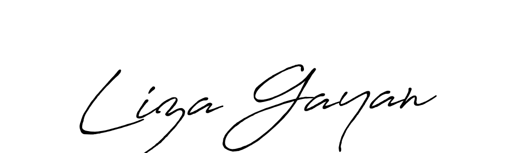 Create a beautiful signature design for name Liza Gayan. With this signature (Antro_Vectra_Bolder) fonts, you can make a handwritten signature for free. Liza Gayan signature style 7 images and pictures png