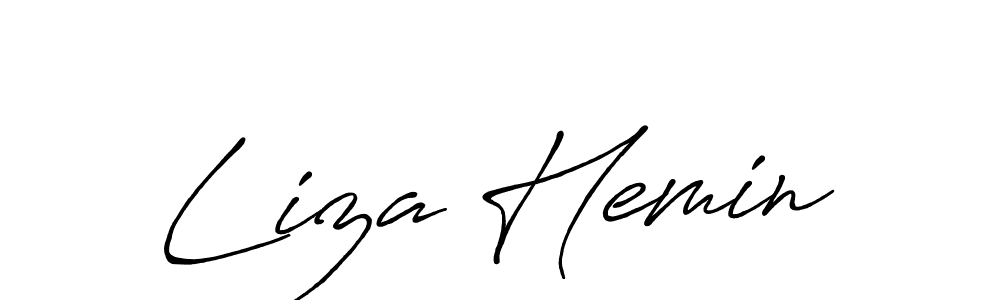 Create a beautiful signature design for name Liza Hemin. With this signature (Antro_Vectra_Bolder) fonts, you can make a handwritten signature for free. Liza Hemin signature style 7 images and pictures png