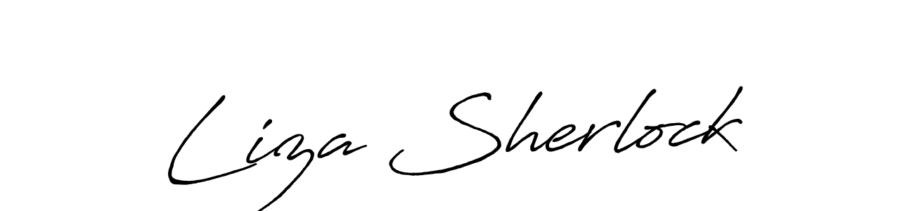 Liza Sherlock stylish signature style. Best Handwritten Sign (Antro_Vectra_Bolder) for my name. Handwritten Signature Collection Ideas for my name Liza Sherlock. Liza Sherlock signature style 7 images and pictures png