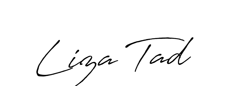 Use a signature maker to create a handwritten signature online. With this signature software, you can design (Antro_Vectra_Bolder) your own signature for name Liza Tad. Liza Tad signature style 7 images and pictures png