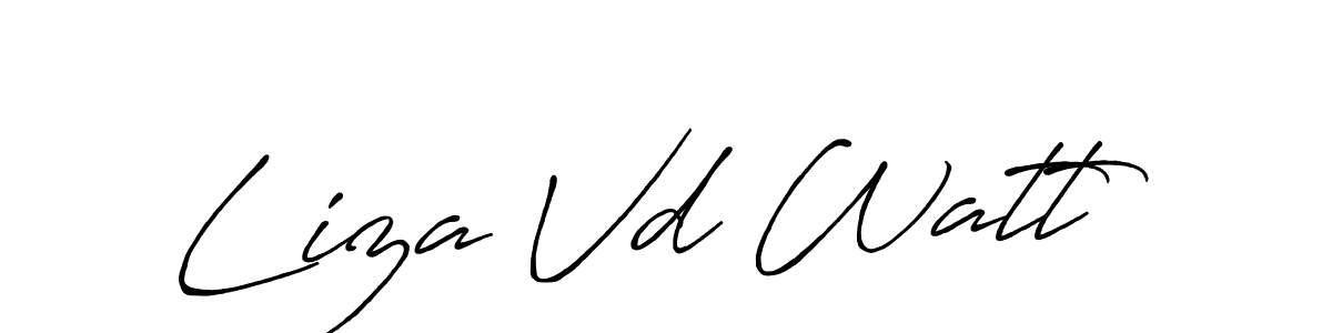 You should practise on your own different ways (Antro_Vectra_Bolder) to write your name (Liza Vd Watt) in signature. don't let someone else do it for you. Liza Vd Watt signature style 7 images and pictures png