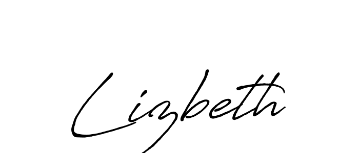 Make a beautiful signature design for name Lizbeth. With this signature (Antro_Vectra_Bolder) style, you can create a handwritten signature for free. Lizbeth signature style 7 images and pictures png