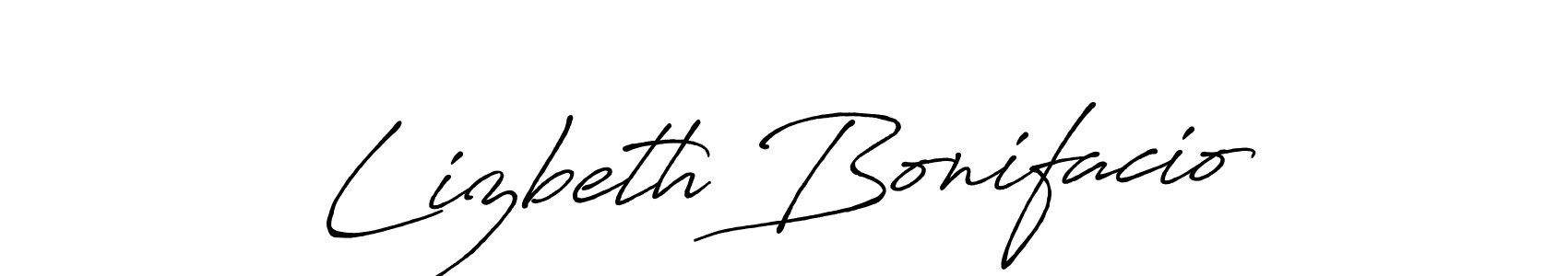 How to make Lizbeth Bonifacio signature? Antro_Vectra_Bolder is a professional autograph style. Create handwritten signature for Lizbeth Bonifacio name. Lizbeth Bonifacio signature style 7 images and pictures png