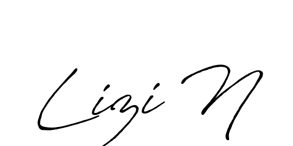 You should practise on your own different ways (Antro_Vectra_Bolder) to write your name (Lizi N) in signature. don't let someone else do it for you. Lizi N signature style 7 images and pictures png