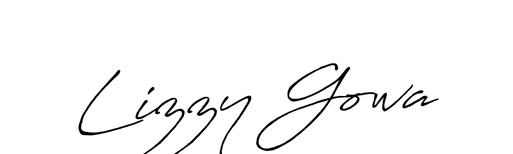 How to make Lizzy Gowa name signature. Use Antro_Vectra_Bolder style for creating short signs online. This is the latest handwritten sign. Lizzy Gowa signature style 7 images and pictures png