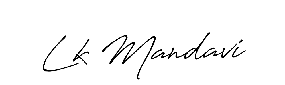 The best way (Antro_Vectra_Bolder) to make a short signature is to pick only two or three words in your name. The name Lk Mandavi include a total of six letters. For converting this name. Lk Mandavi signature style 7 images and pictures png