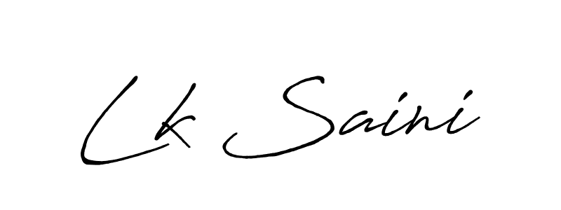 Also You can easily find your signature by using the search form. We will create Lk Saini name handwritten signature images for you free of cost using Antro_Vectra_Bolder sign style. Lk Saini signature style 7 images and pictures png