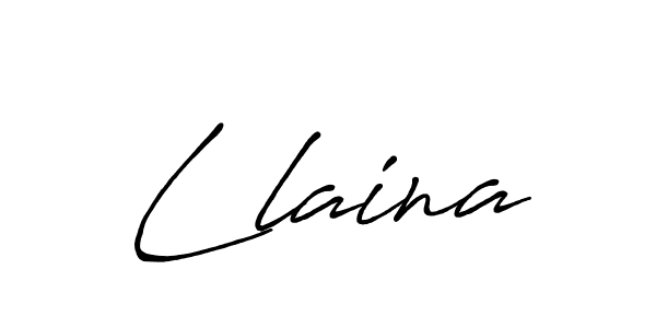 How to make Llaina name signature. Use Antro_Vectra_Bolder style for creating short signs online. This is the latest handwritten sign. Llaina signature style 7 images and pictures png