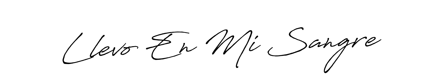 Antro_Vectra_Bolder is a professional signature style that is perfect for those who want to add a touch of class to their signature. It is also a great choice for those who want to make their signature more unique. Get Llevo En Mi Sangre name to fancy signature for free. Llevo En Mi Sangre signature style 7 images and pictures png
