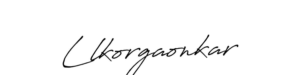 Make a beautiful signature design for name Llkorgaonkar. With this signature (Antro_Vectra_Bolder) style, you can create a handwritten signature for free. Llkorgaonkar signature style 7 images and pictures png