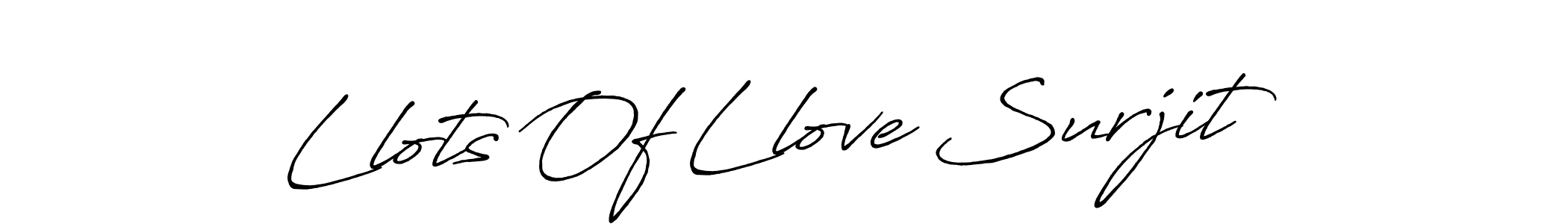 Create a beautiful signature design for name Llots Of Llove Surjit. With this signature (Antro_Vectra_Bolder) fonts, you can make a handwritten signature for free. Llots Of Llove Surjit signature style 7 images and pictures png