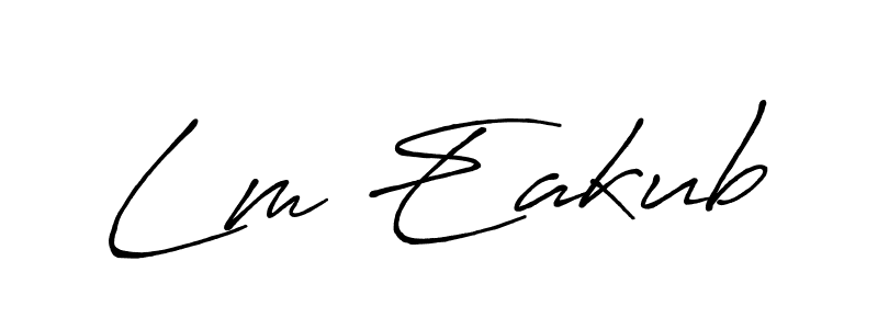 The best way (Antro_Vectra_Bolder) to make a short signature is to pick only two or three words in your name. The name Lm Eakub include a total of six letters. For converting this name. Lm Eakub signature style 7 images and pictures png