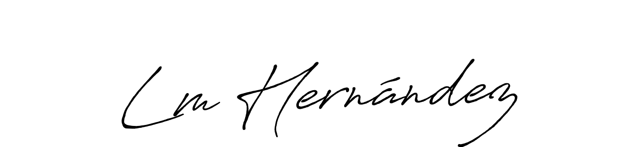 How to make Lm Hernández name signature. Use Antro_Vectra_Bolder style for creating short signs online. This is the latest handwritten sign. Lm Hernández signature style 7 images and pictures png