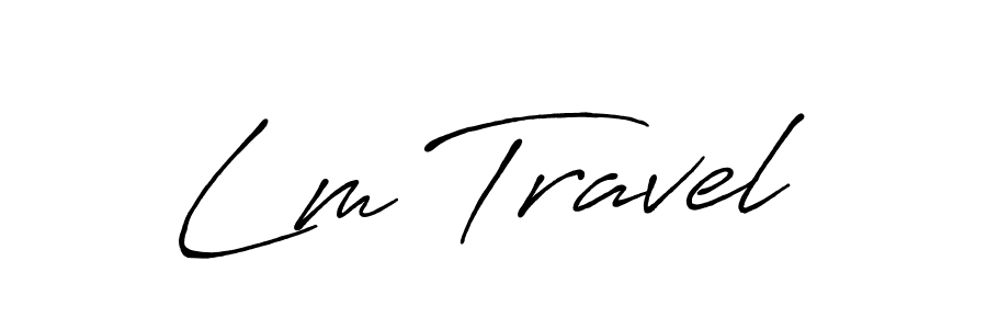 Make a beautiful signature design for name Lm Travel. With this signature (Antro_Vectra_Bolder) style, you can create a handwritten signature for free. Lm Travel signature style 7 images and pictures png