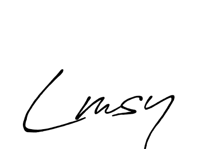 How to make Lmsy name signature. Use Antro_Vectra_Bolder style for creating short signs online. This is the latest handwritten sign. Lmsy signature style 7 images and pictures png