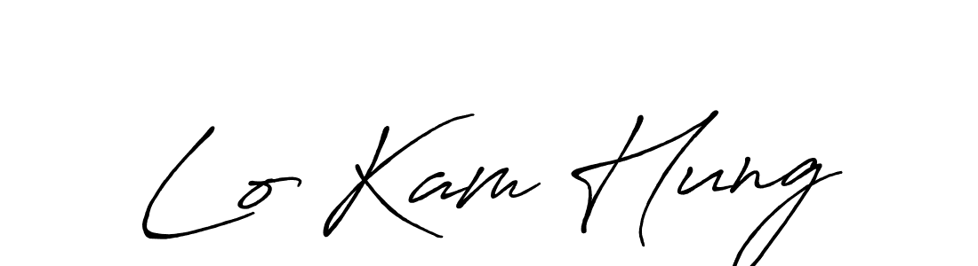 Lo Kam Hung stylish signature style. Best Handwritten Sign (Antro_Vectra_Bolder) for my name. Handwritten Signature Collection Ideas for my name Lo Kam Hung. Lo Kam Hung signature style 7 images and pictures png