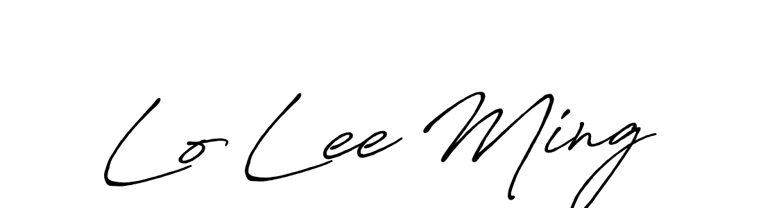 How to make Lo Lee Ming name signature. Use Antro_Vectra_Bolder style for creating short signs online. This is the latest handwritten sign. Lo Lee Ming signature style 7 images and pictures png