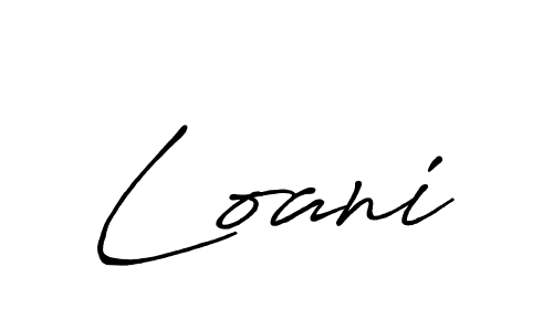 Use a signature maker to create a handwritten signature online. With this signature software, you can design (Antro_Vectra_Bolder) your own signature for name Loani. Loani signature style 7 images and pictures png
