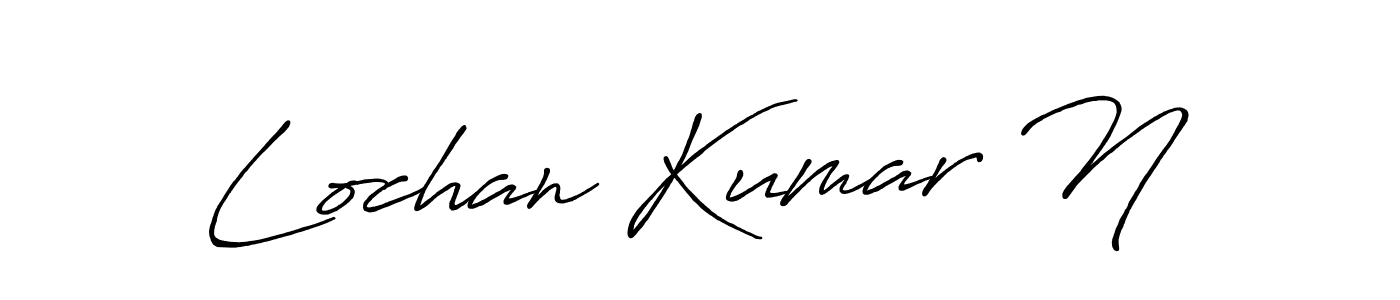 The best way (Antro_Vectra_Bolder) to make a short signature is to pick only two or three words in your name. The name Lochan Kumar N include a total of six letters. For converting this name. Lochan Kumar N signature style 7 images and pictures png