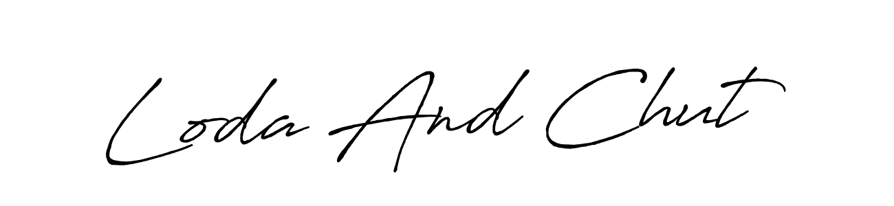 How to make Loda And Chut name signature. Use Antro_Vectra_Bolder style for creating short signs online. This is the latest handwritten sign. Loda And Chut signature style 7 images and pictures png