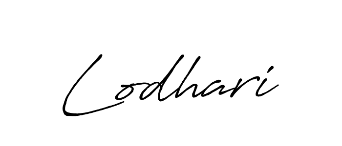 Make a beautiful signature design for name Lodhari. With this signature (Antro_Vectra_Bolder) style, you can create a handwritten signature for free. Lodhari signature style 7 images and pictures png
