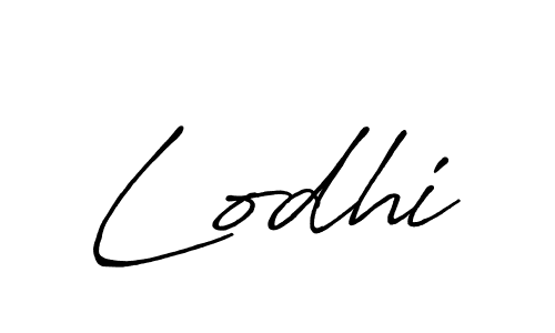 Make a beautiful signature design for name Lodhi. With this signature (Antro_Vectra_Bolder) style, you can create a handwritten signature for free. Lodhi signature style 7 images and pictures png